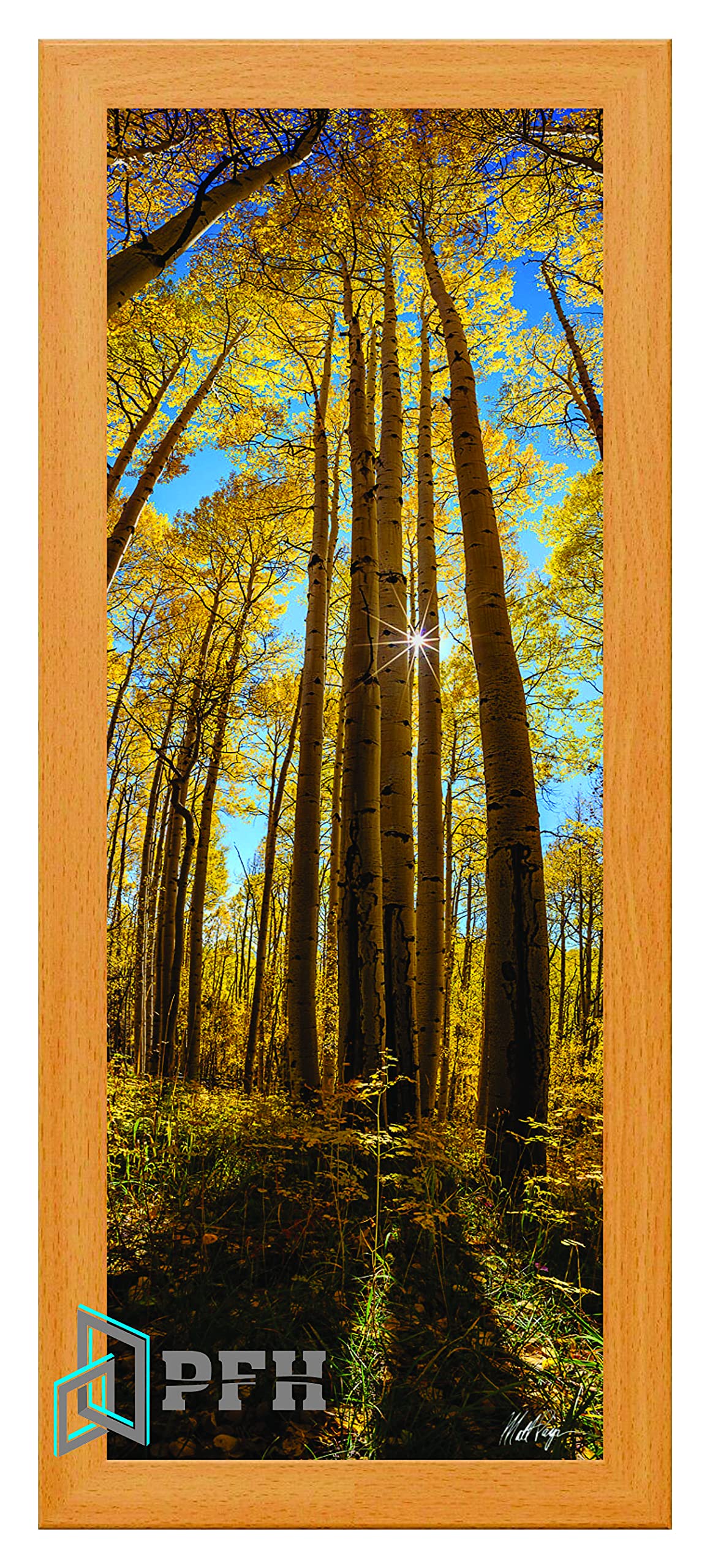 Photo Frames Beech 50Cm X 20Cm Modern Flat Style Wood Picture Poster Frame Front Acrylic Glass