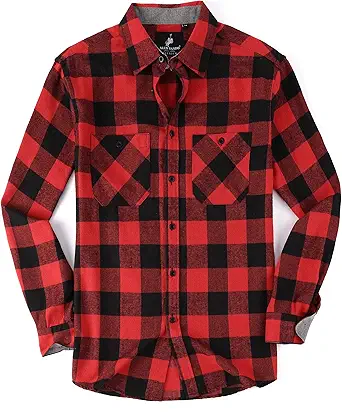 Alex Vando Mens Button Down Shirts Regular Fit Long Sleeve Casual Plaid Flannel Shirt