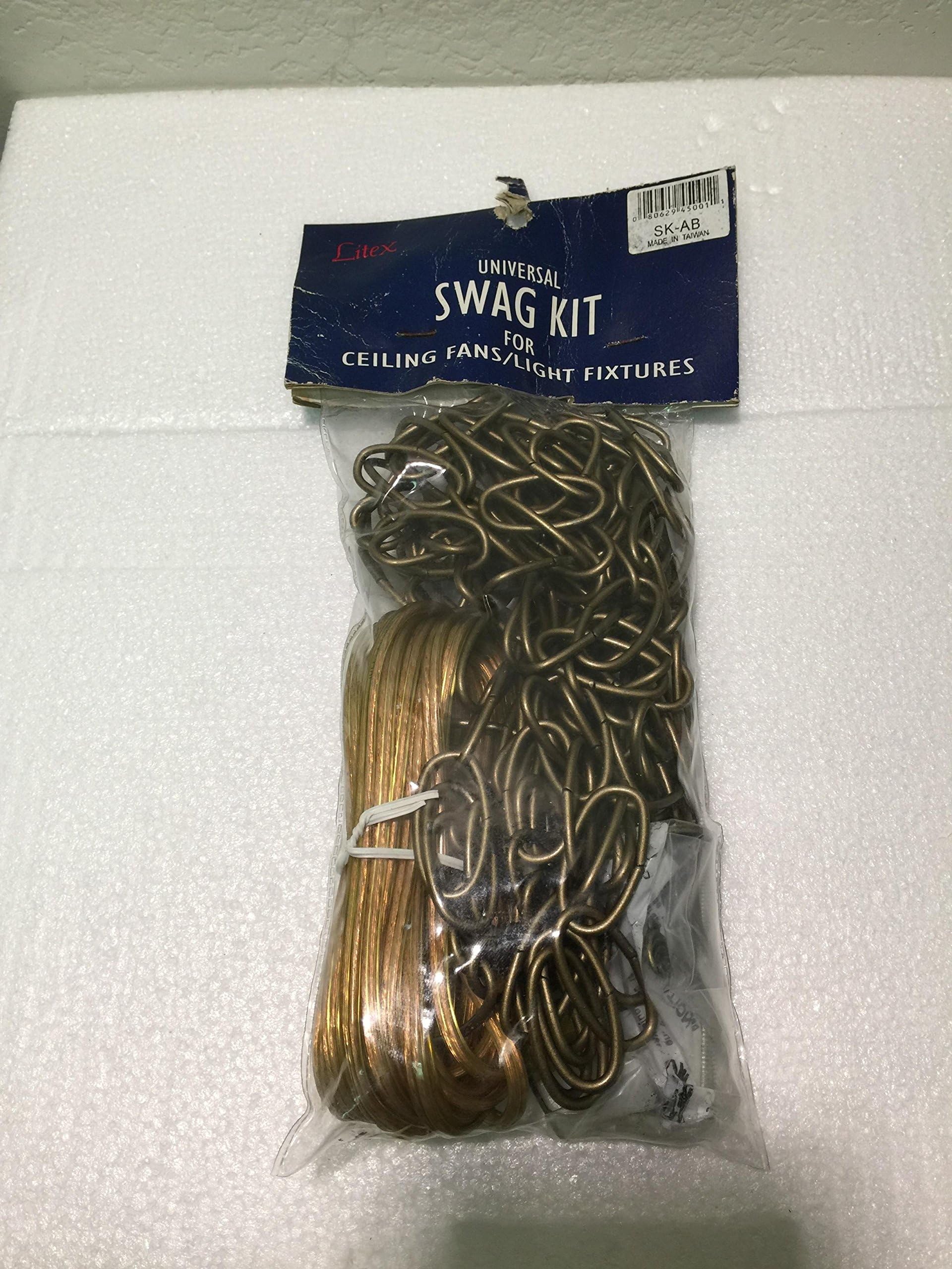 3-Universal 18' Antique Bronze Swag Kit For Ceiling Fans And Light Fixtures, Lamps