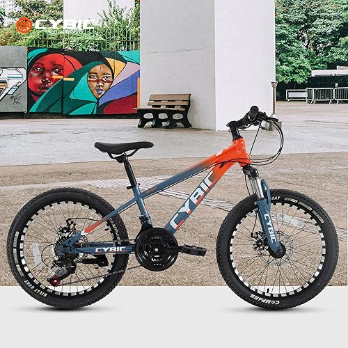 Miniatura 2 de CYBIC Bicicleta de montaña de 20 pulgadas para niños y niñas, bicicleta MTB juvenil de 21 velocidades, marco de hierro, varios colores