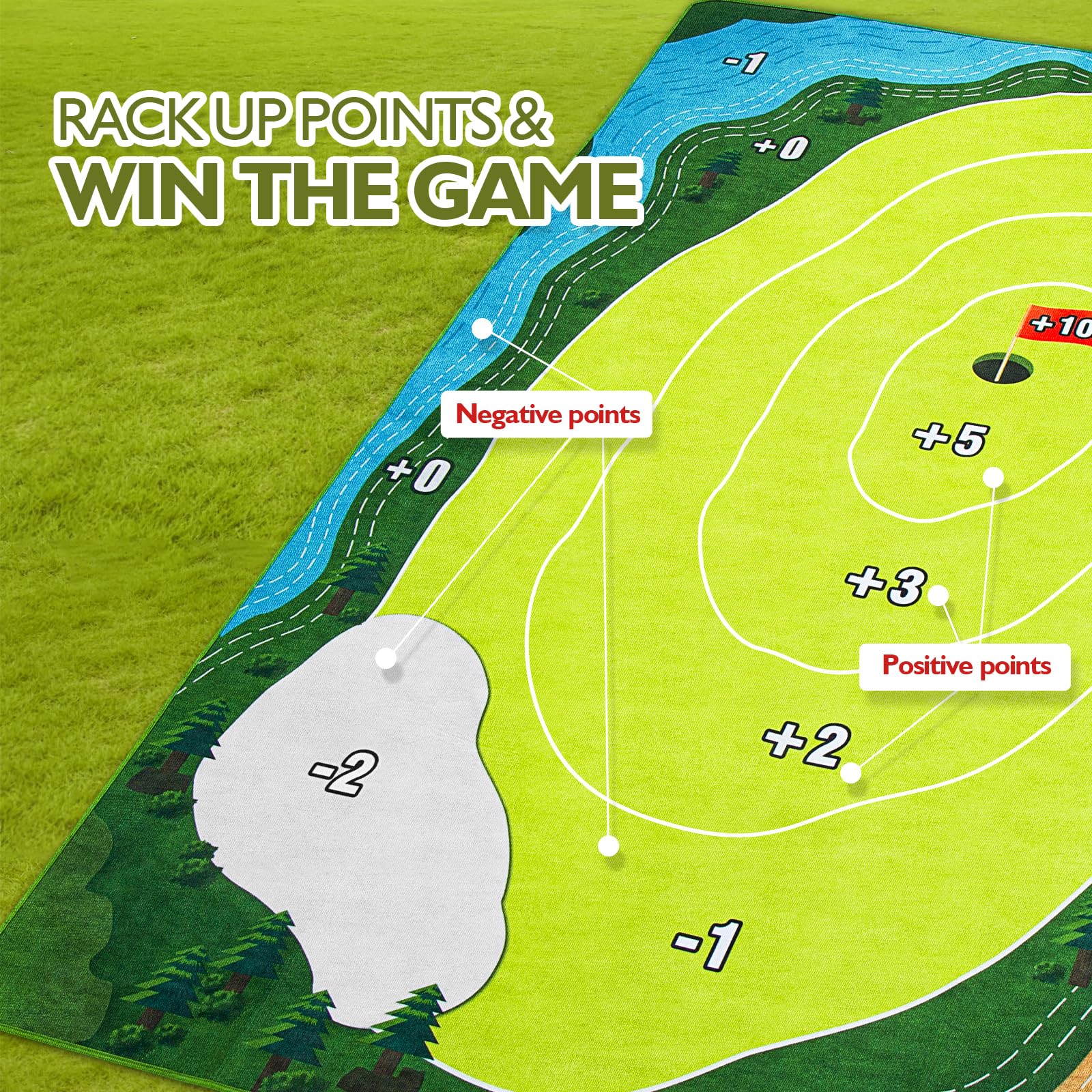 Golf Game Set Chipping Practice Mats Golf Training Mat Indoor Outdoor Games Stick Chip Game