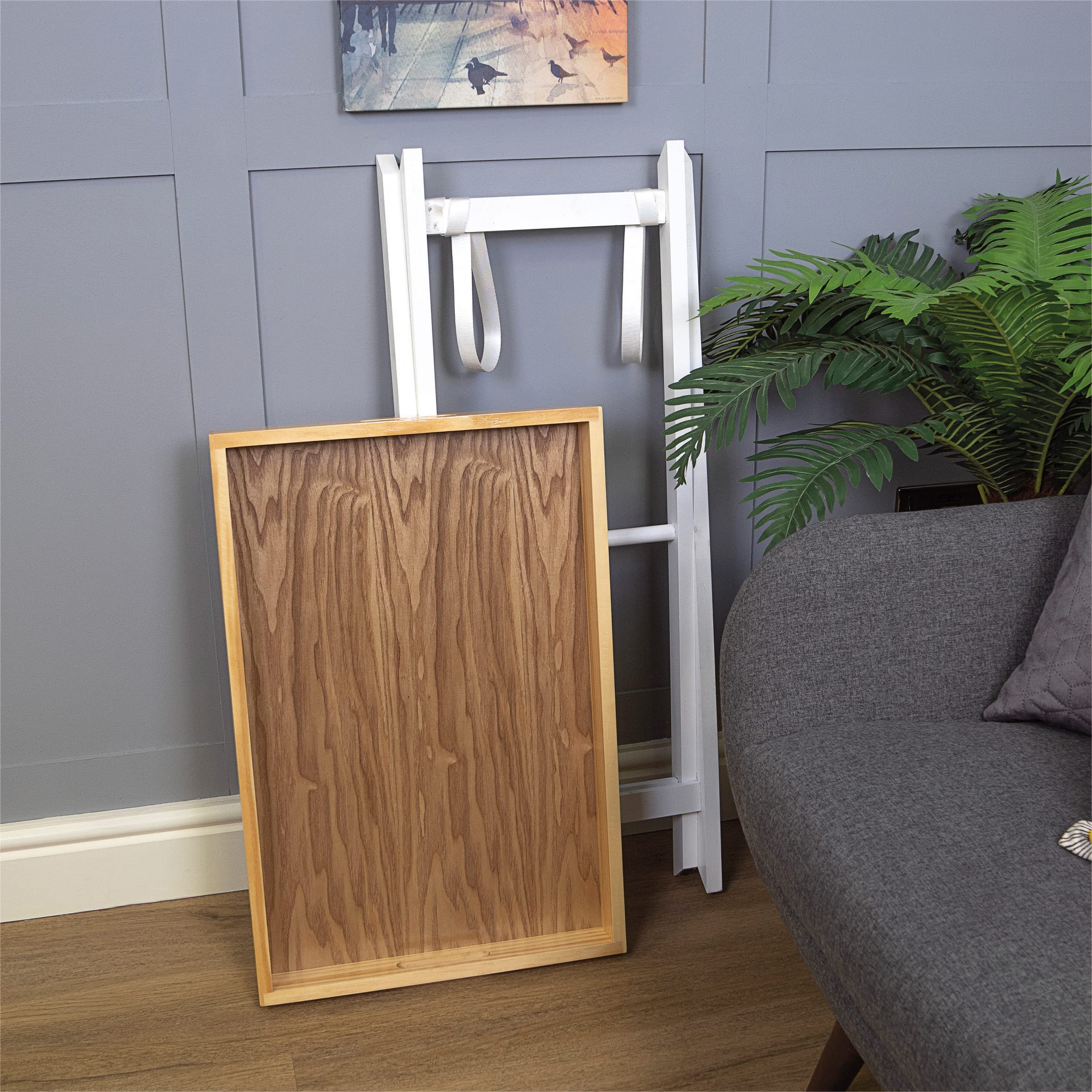 St Helens Home and Garden - Bandeja plegable con bandeja extraíble, ideal para servir bebidas y aperitivos (blanco)
