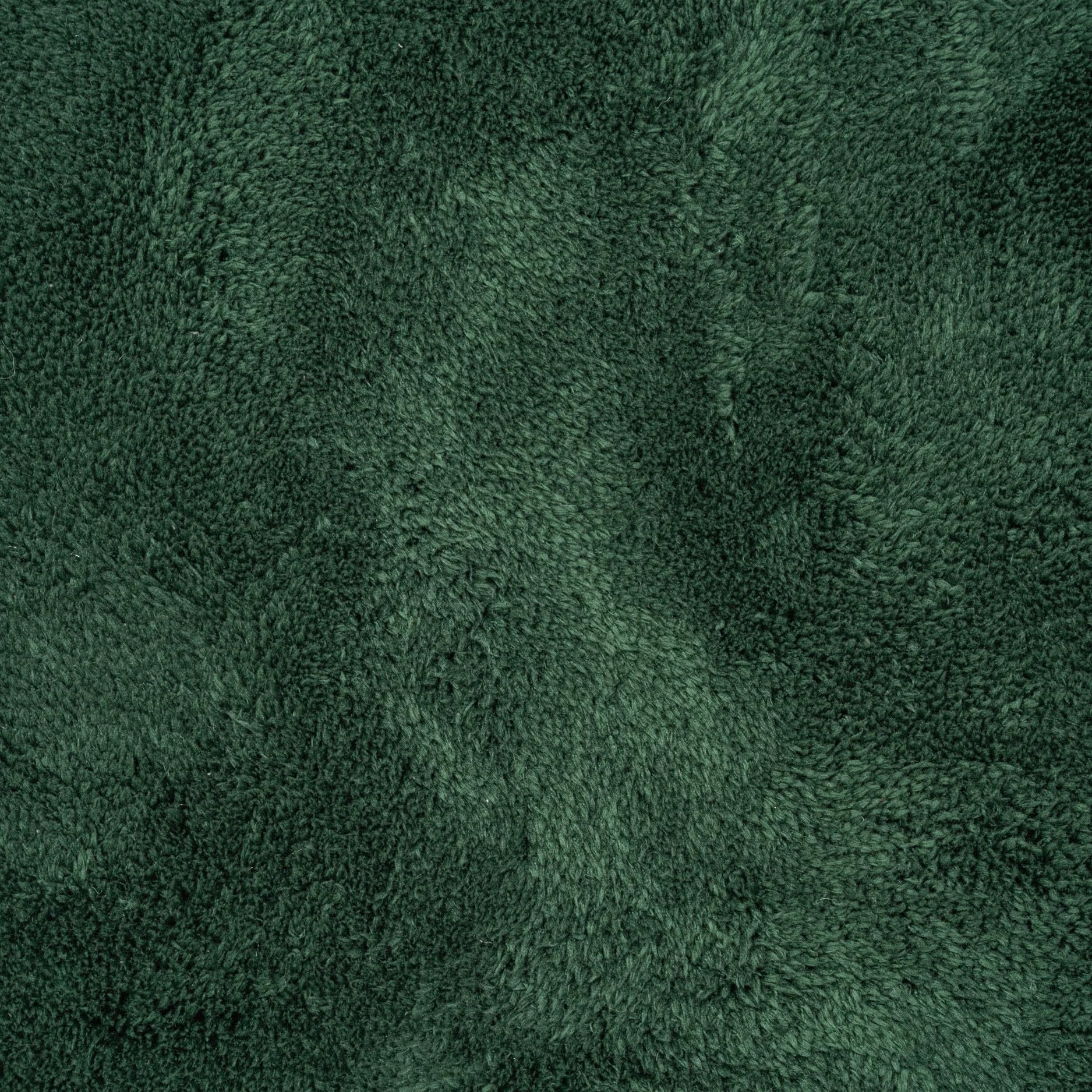 Tappeto rotondo Ø200 cm verde bottiglia Plush - in pelliccia sintetica a pelo corto - Soffice a pelo corto per soggiorno, camera da letto e cameretta