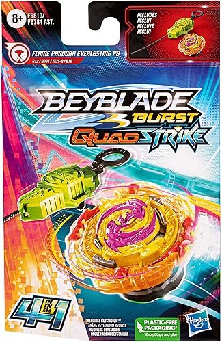 Miniatura 3 de Beyblade Burst QuadStrike Flame Pandora Everlasting P8 Spinning Top Starter Pack, BalanceAttack Type Battling Game Toy Set with Launcher