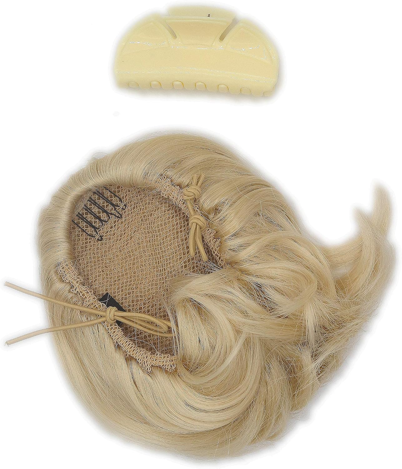 WIG ME UP - 909AB-V-613 Ponytail Hairpiece Extensions very short straight voluminous like hair bun platinum blond - Image 5