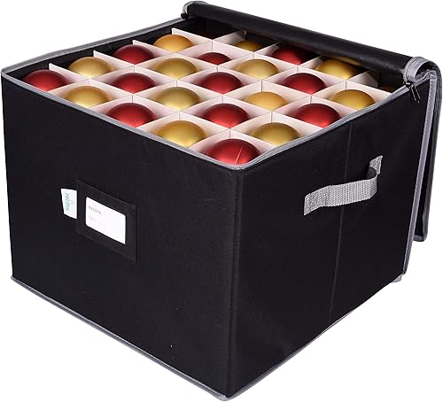 Miniatura 5 de ProPik - Caja de almacenamiento para adornos navideños, con capacidad para 75 esferas, dividida en 3 bandejas con divisores para organizar, hecha de