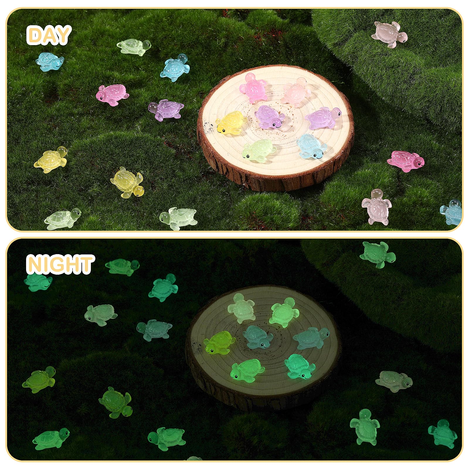 250 LEUCHTENDE Mini-Schildkröten - Bunte Harz-Figuren Für Deko & Kreativ-Projekte
