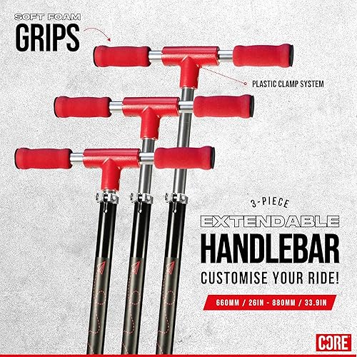 Miniatura 2 de Patinete para niños de 6 a 12 años CORE Foldy Kids Scooter, Kick Scooter, 2 ruedas LED iluminadas, scooter fácil plegable, manillar de 3 alturas