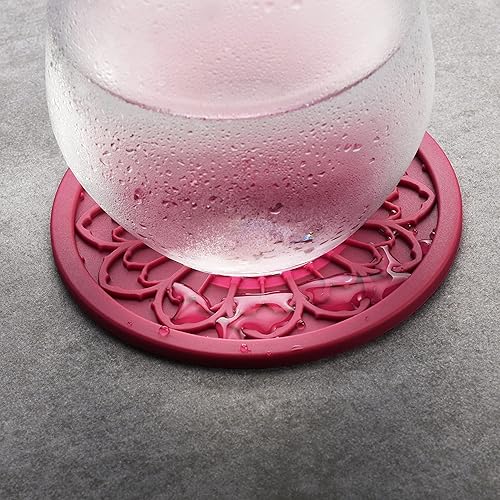 Miniatura 5 de Posavasos de silicona para bebidas, paquete de 6 posavasos de 4 pulgadas para decoración estética de habitación, accesorios góticos para utensilios