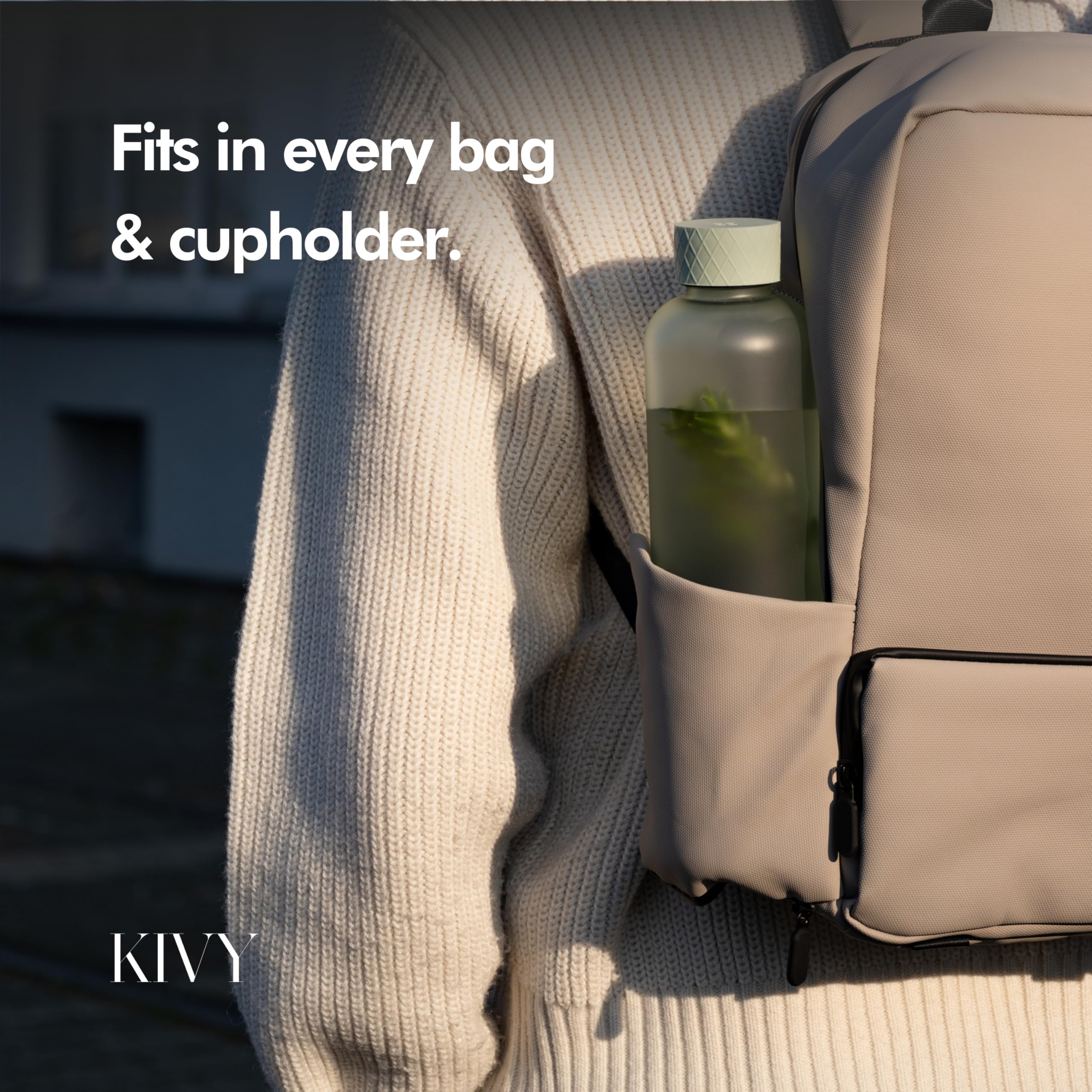 KIVY Borraccia da 650 ml, senza BPA, a prova di perdite e lavabile in lavastoviglie, per bambini e adulti, borraccia piccola, in Tritan, adatta per anidride carbonica