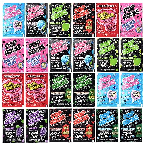 Pop Rocks Popping - Caja de regalo de dulces mixtos  Variedad de 9 sabores  24 unidades en total  Taste the Explosion  Paquete de cuidado para