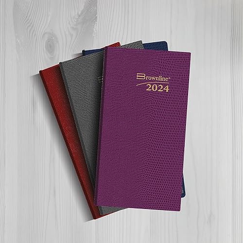 Miniatura 10 de Brownline Planificador diario tradicional de bolsillo 2024, libro de citas, 12 meses, enero a diciembre, encuadernación perfecta, 6 x 3.125