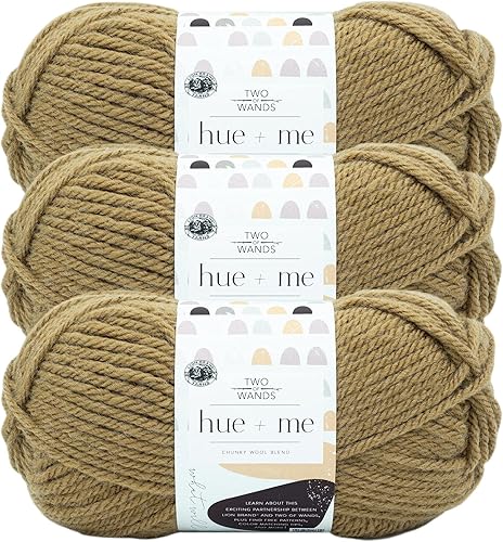 Vista 58 de Lion Brand Yarn, Hue + Me - Hilo grueso para tejer a ganchillo, tejer y manualidades, agave, paquete de 3