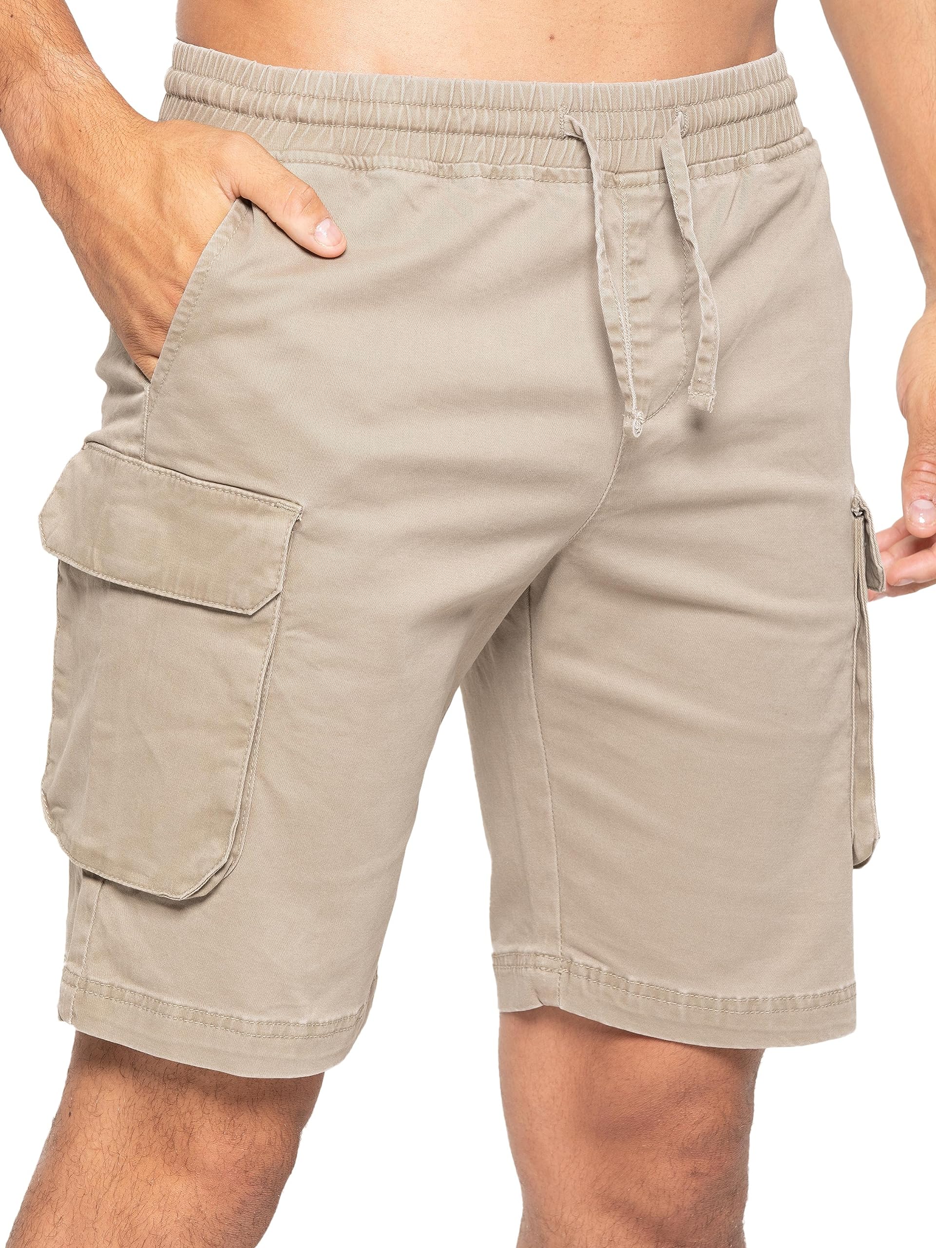 Enzo Men's Beige Regular Fit Cargo Shorts In | : 2XL