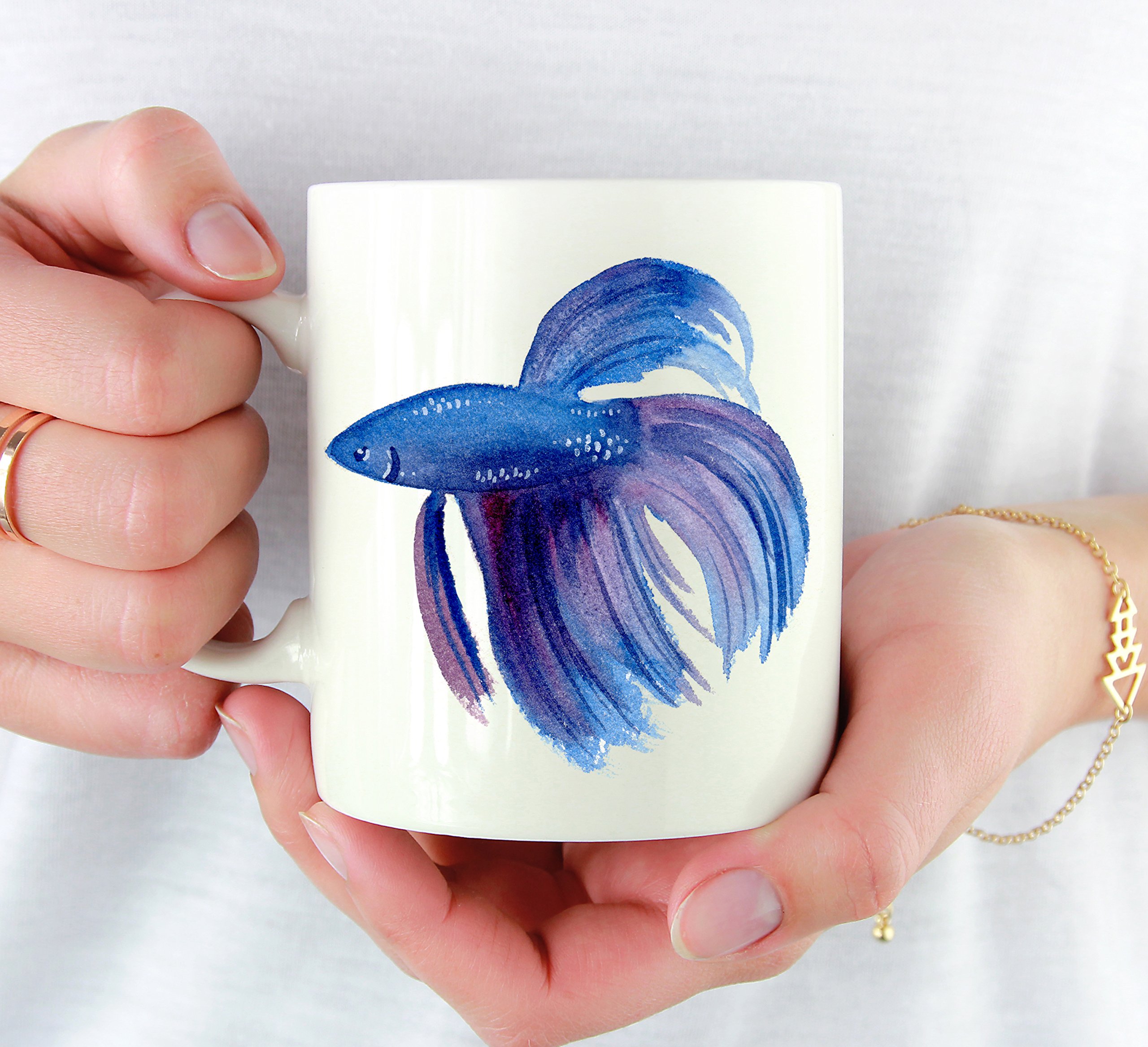 Betta Fish Mug - Betta Fish Lover Coffee Mug - 11 oz - Unique Betta Fish Gifts