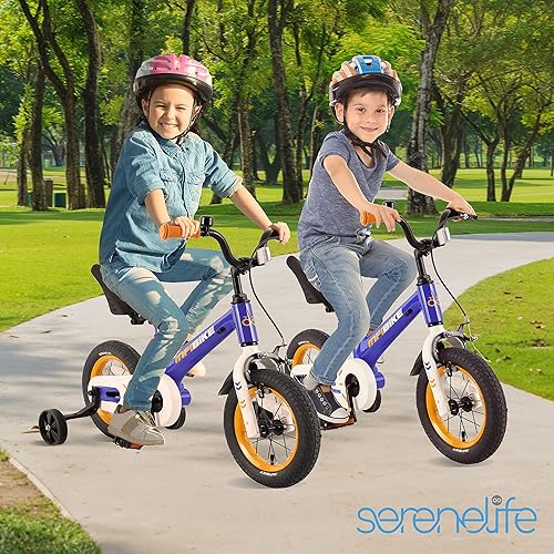 Miniatura 8 de SereneLife Bicicleta para niños con ruedas de entrenamiento  Bicicleta para niños pequeños de 12 pulgadas con altura de asiento ajustable, marco de