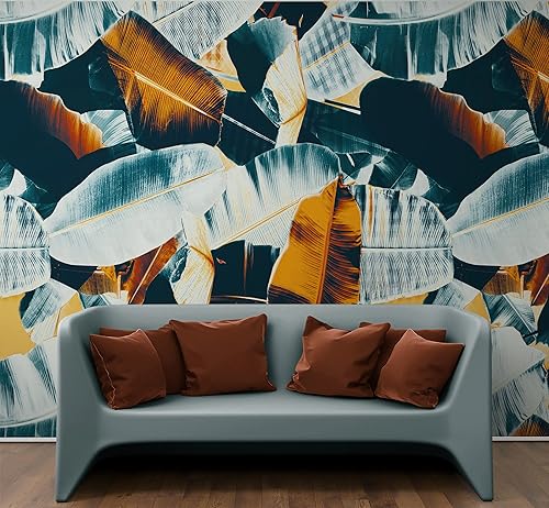 Miniatura 6 de Papel tapiz abstracto de hojas tropicales Mural de pared para despegar y pegar Papel tapiz de follaje a color Papel tapiz de palmera Decoración de