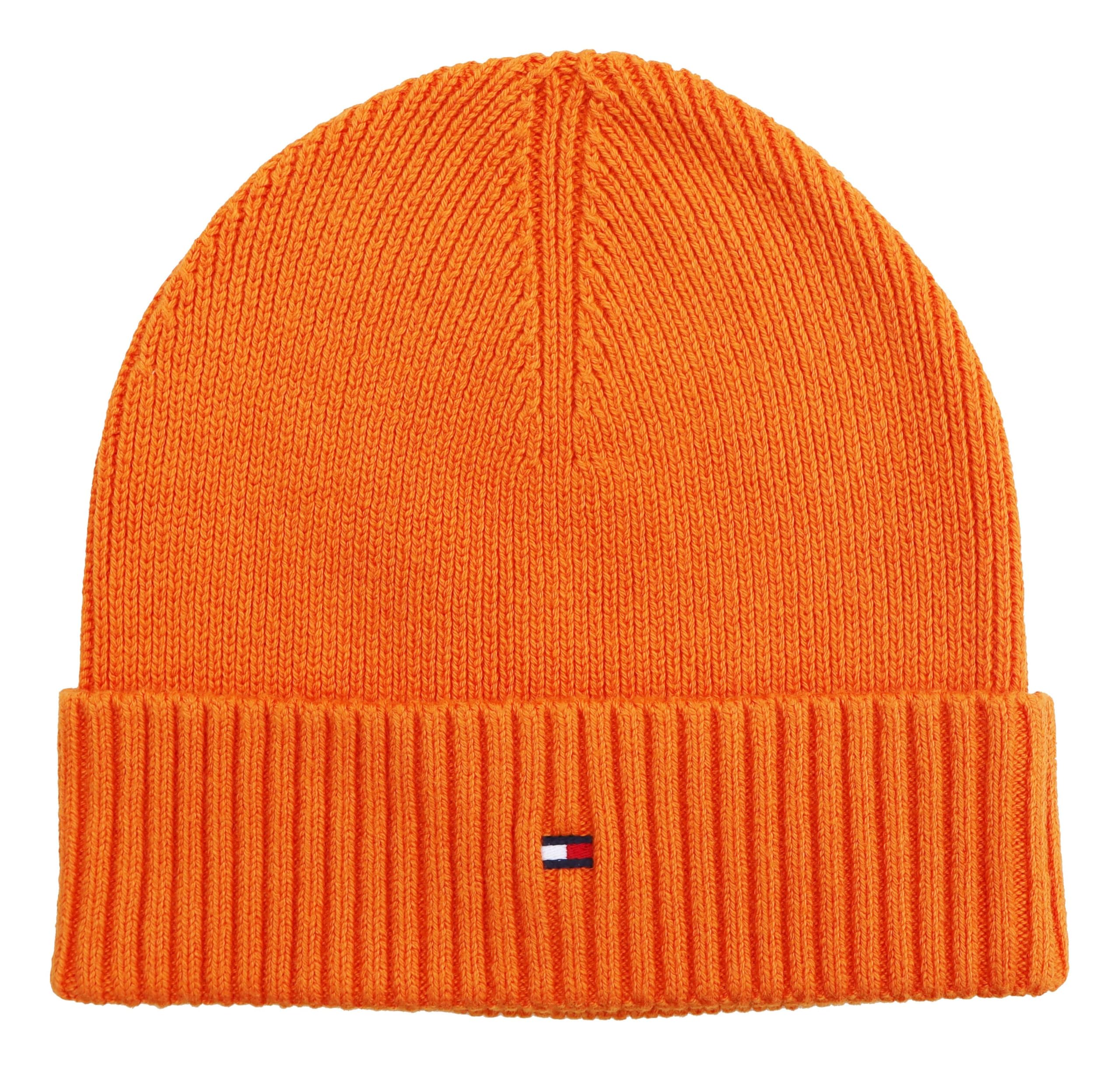 Tommy Hilfiger Knitted Cotton Cashmere Beanie Orange One Size