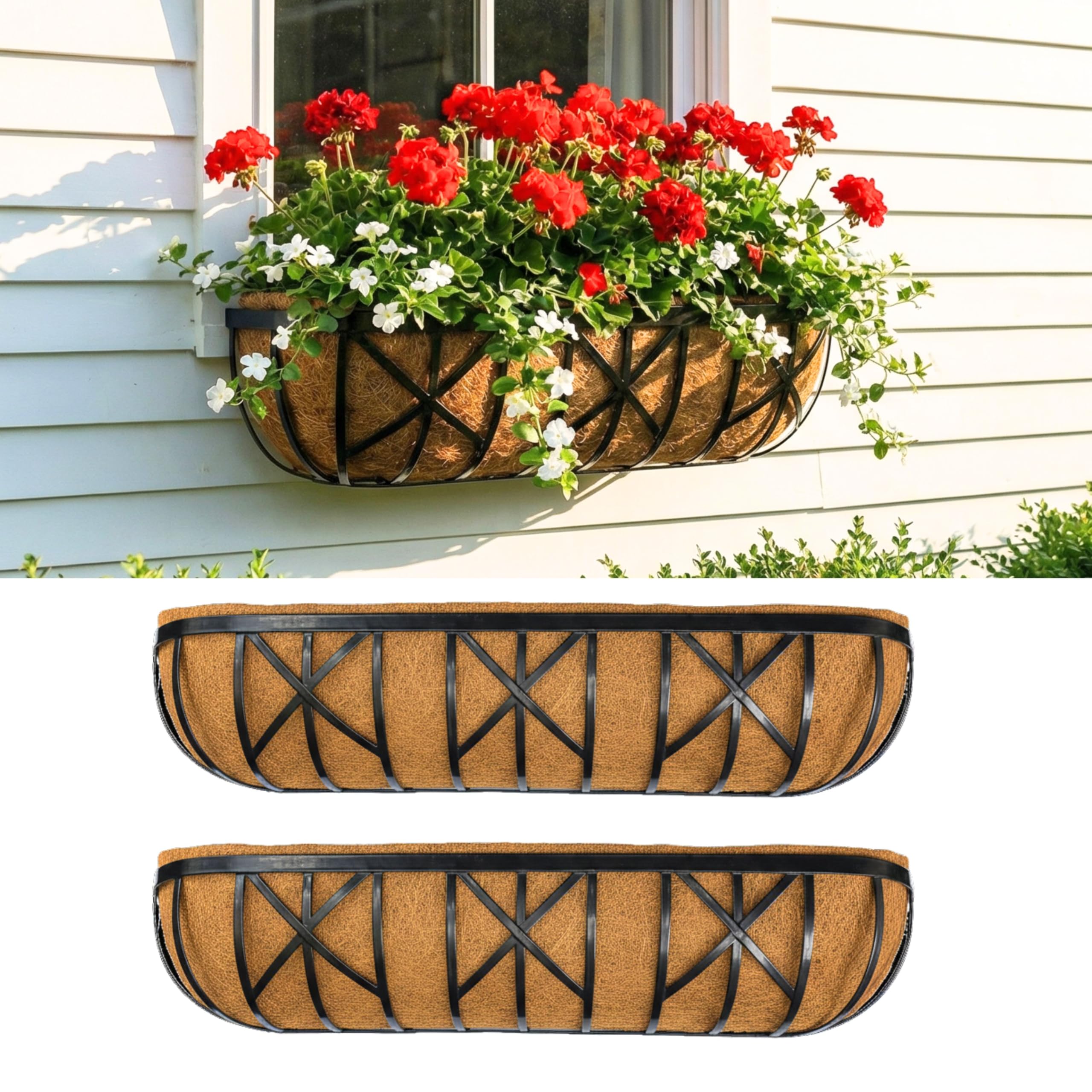 LaLaGreen 36 Inch 2-Pack Window Boxes