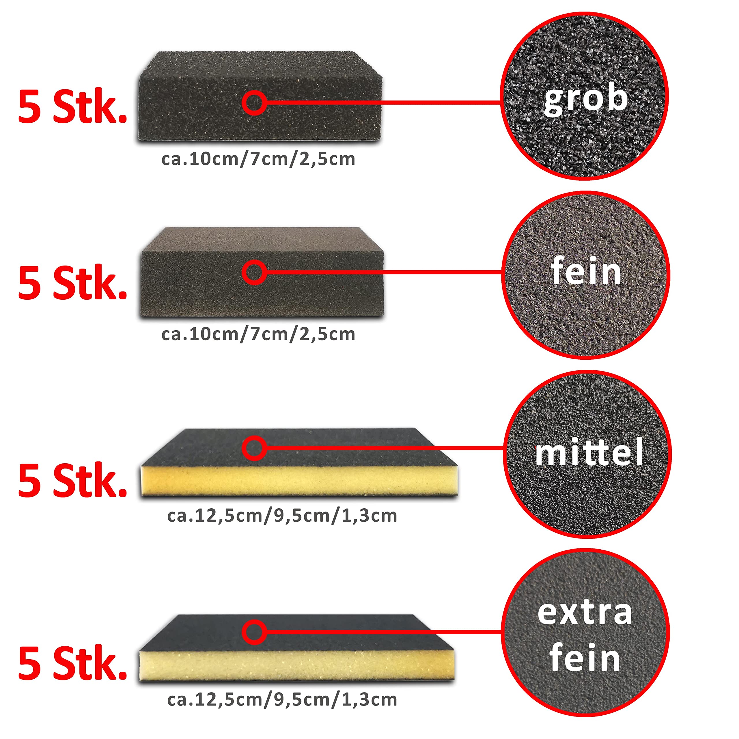 Bestechno Lot 12 Éponges De Ponçage – Assortiment Grossier à Superfin Réutilisables