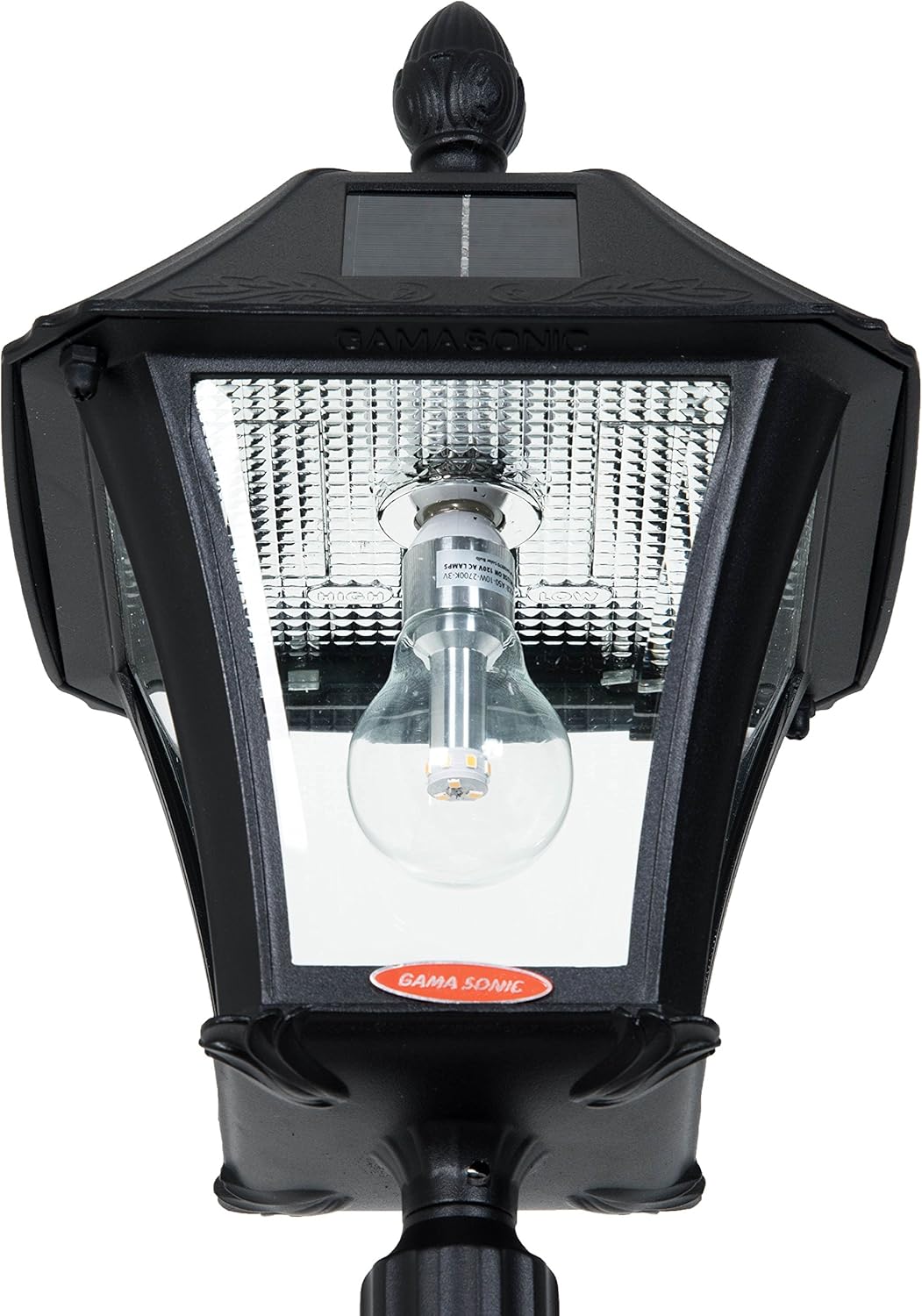 Amаzіng 🔥 Gama Sonic 106BPLSG0 Baytown Bulb Outdoor Solar Light and Post, Lamp and Planter, Black