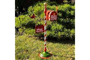"Merry Christmas" Candy Cane Mailbox and Welcome Sign Christmas Decorations Set