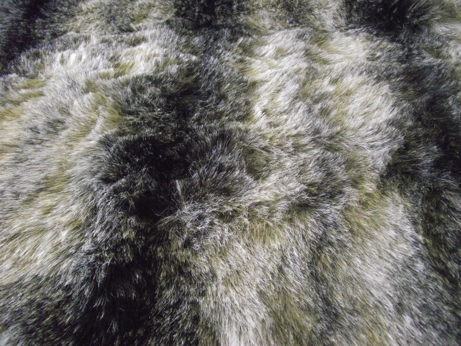 Crs Fur Fabrics Black Luxury Animal Faux Fur Fabric Material Wolf, 1Mtr - 150Cmx100cm