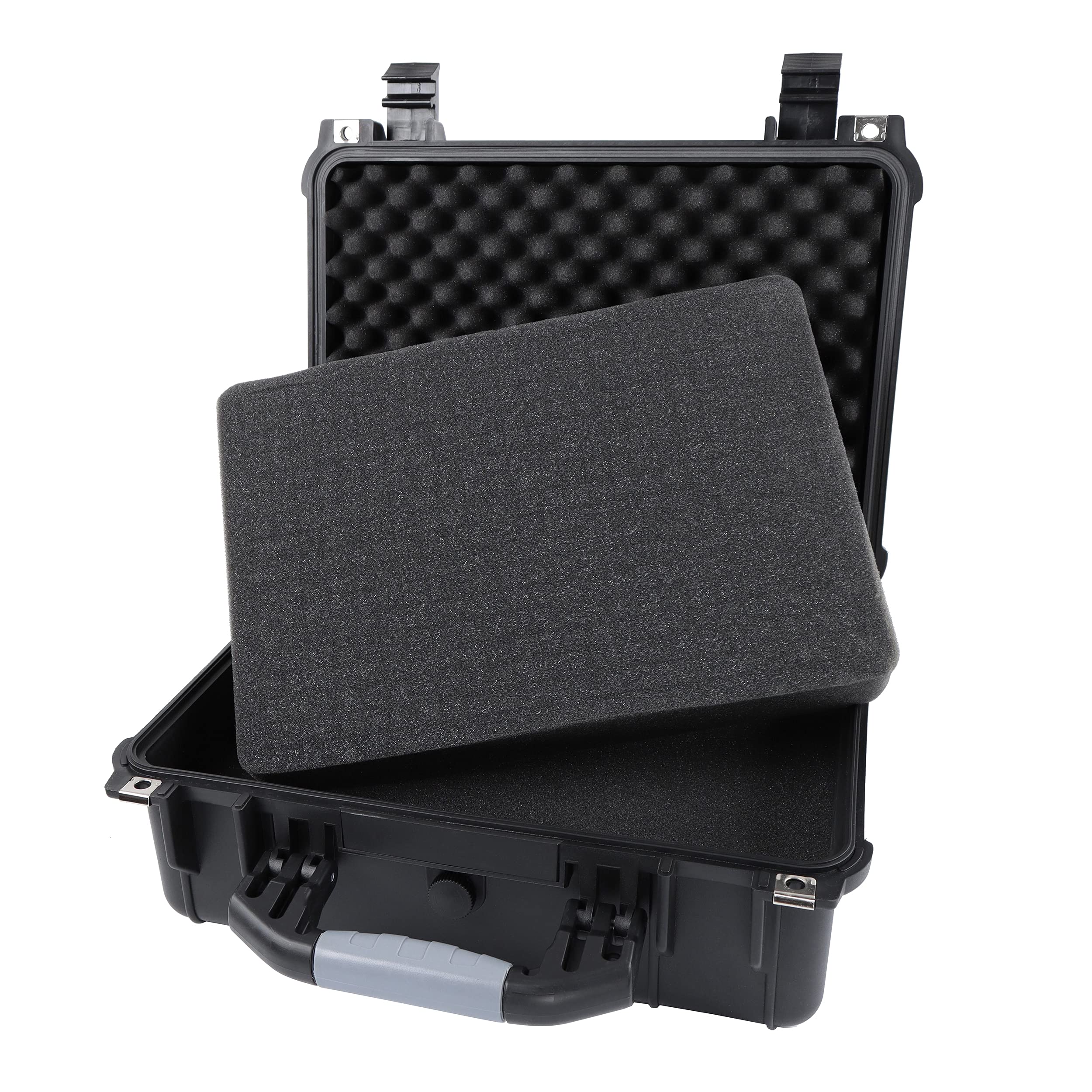 Tactical45 Funda rígida con espuma resistente a la intemperie, para exteriores y viajes, 40,6 x 33 x 17,8 cm, funda de espuma negra
