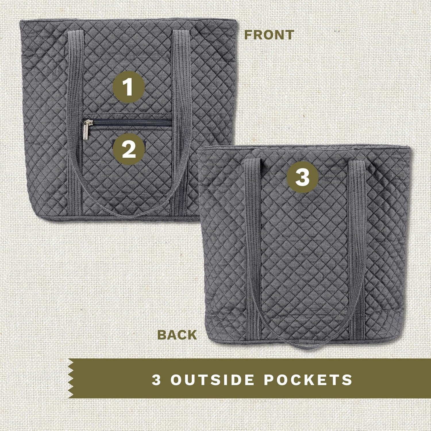 Bella Taylor Large Tote | Lightweight Quilted Fabric Tote Bags for Women - Image 6