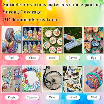12 Acrylic Paint Markers for Rock, Fabric, Wood, Glass, Craft, Decoration Stocking Stuffers, Gift Idea for Friends Family- Art Supplies