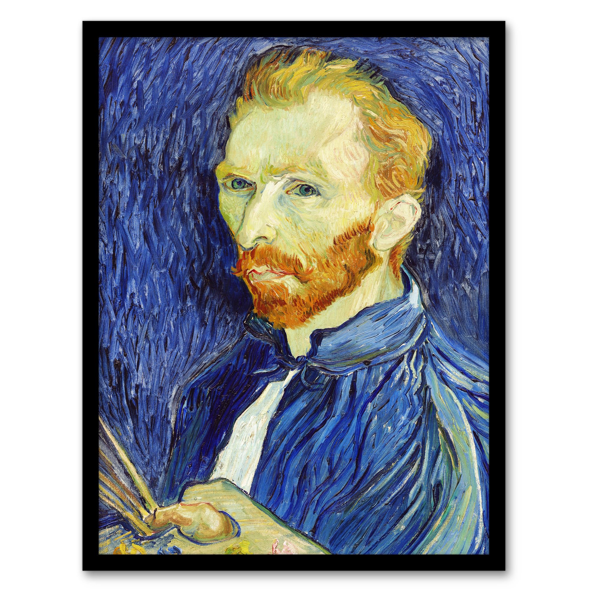 Artery8 Vincent van Gogh Self Portrait With Palette Framed Wall Art Print Home Décor A4