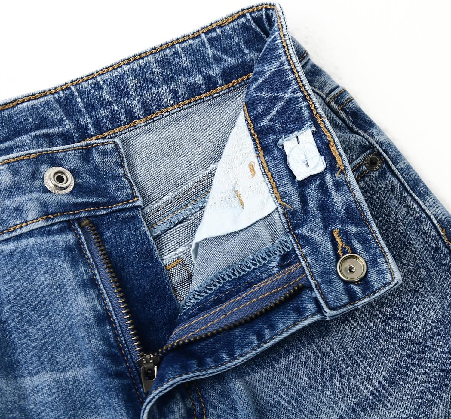 KIDSCOOL SPACE Girl Slim Jeans,5-14T Straight Fit Simple Desgin Denim Pants