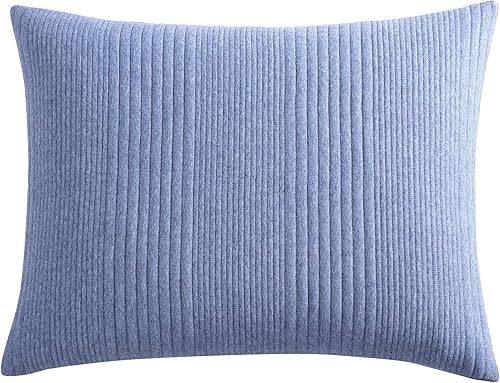 Miniatura 6 de Brielle Home Atlas Jersey Knit Channel Stitch- Todas las estaciones, jaspeado, punto de camiseta, juego de edredón, azul medio, matrimonialqueen