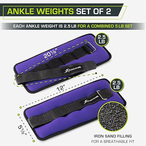 Miniatura 2 de ProsourceFit AnkleWrist and ArmLeg Weights Set of 2, Adjustable Strap 1 lb-5 lb, Adjustable Weight 15 lb, 10 lb, 7 lb for Men and Women
