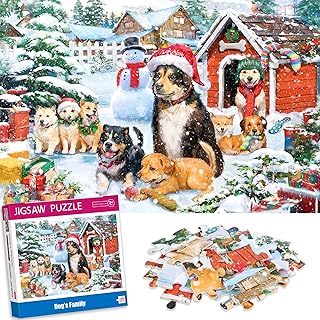 Sponsored Ad - 100 Piece Puzzles for Ages 4-8, Dogs Family Christmas Jigsaw Puzzle, Learning Educational Puzzle Toys for G...