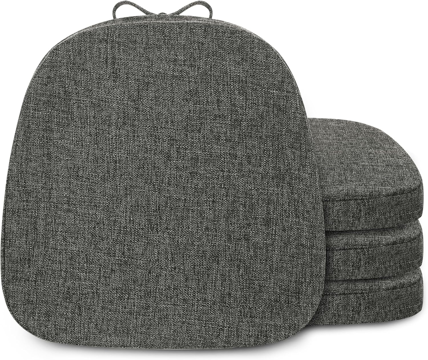 Metal Chair Cushions for Dining Chairs 2" Thick Kictchen Chair Cushions Non Slip Chair Pads with Ties for Metal Dining Chairs Set of 4 14" x 14" Dark Grey
