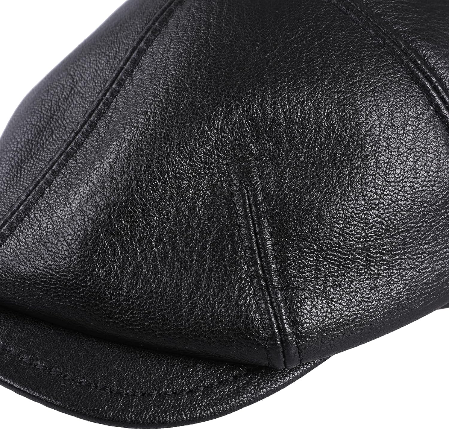 Men's Genuine Leather Newsboy Flat Cap Gatsby Ivy Golf Cabbie Driving Hat - Image 7