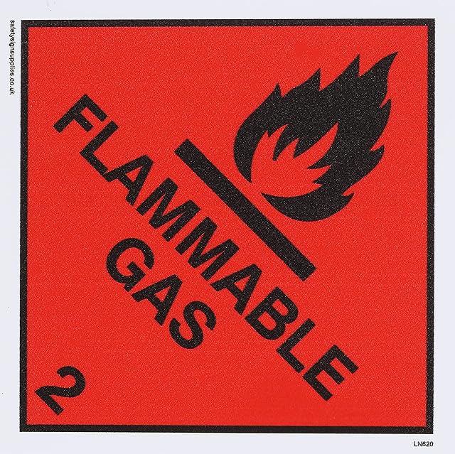 Viking Signs LN620-S10-MG"Flammable Gas" Sign, 1 mm Flexible Magnetic, 100 mm x 100 mm