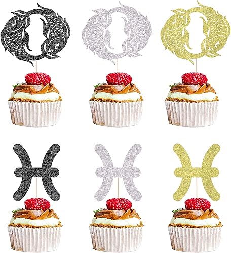 Miniatura 3 de 12 adornos para tartas de Aries, 12 constelaciones, la decoración de cupcakes de Aries es aplicable a la constelación de fiesta de cumpleaños (Aries)