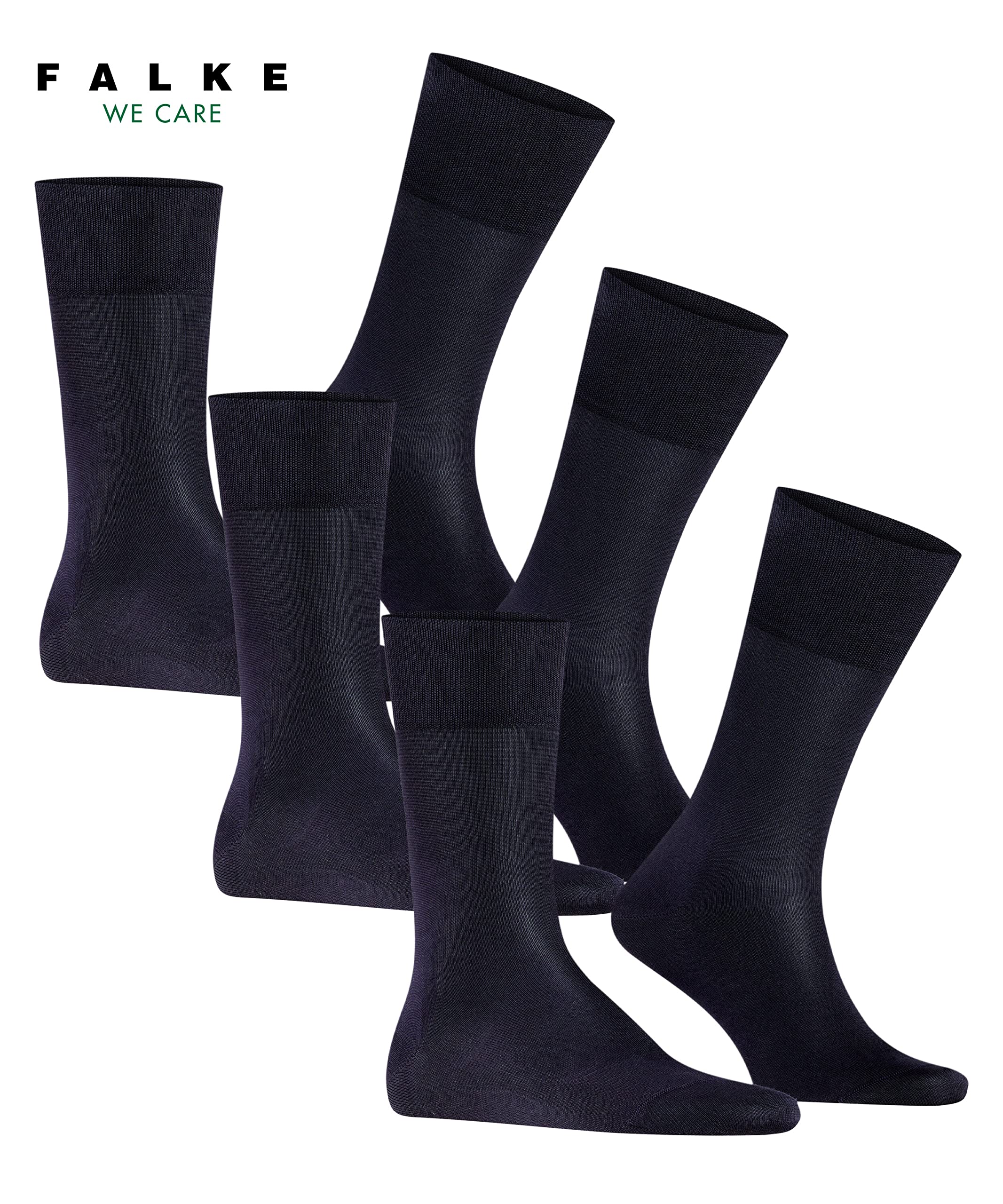 FALKE Mężczyźni Skarpety Tiago Multipack M So bawełna fil d´Écosse jednokolorowe 3 Pak, Niebieski Dark Navy 6375, 43-44