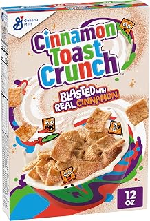 Cinnamon Toast Crunch Cereal 12 oz - Crispy Cinnamon Sugar Squares, Whole Grain Breakfast with CINNADUST