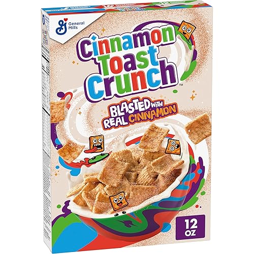 Cereal original de desayuno crujiente de canela tostada cereales de canela crujiente caja de 12 onzas