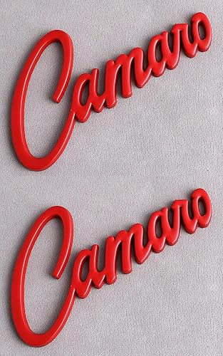 2 piezas de emblemas de Camaro 3D de metal para placa de identificación para Camaro SS ZL1 Z28 (rojo)