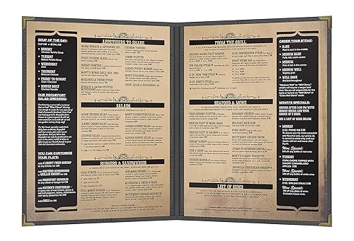 Miniatura 2 de Paquete de 10 fundas de menú estilo Pajco de Goodsmart con borde de una sola costura, vinilo transparente (negro, 2 vistas, 8.5 x 11 pulgadas)