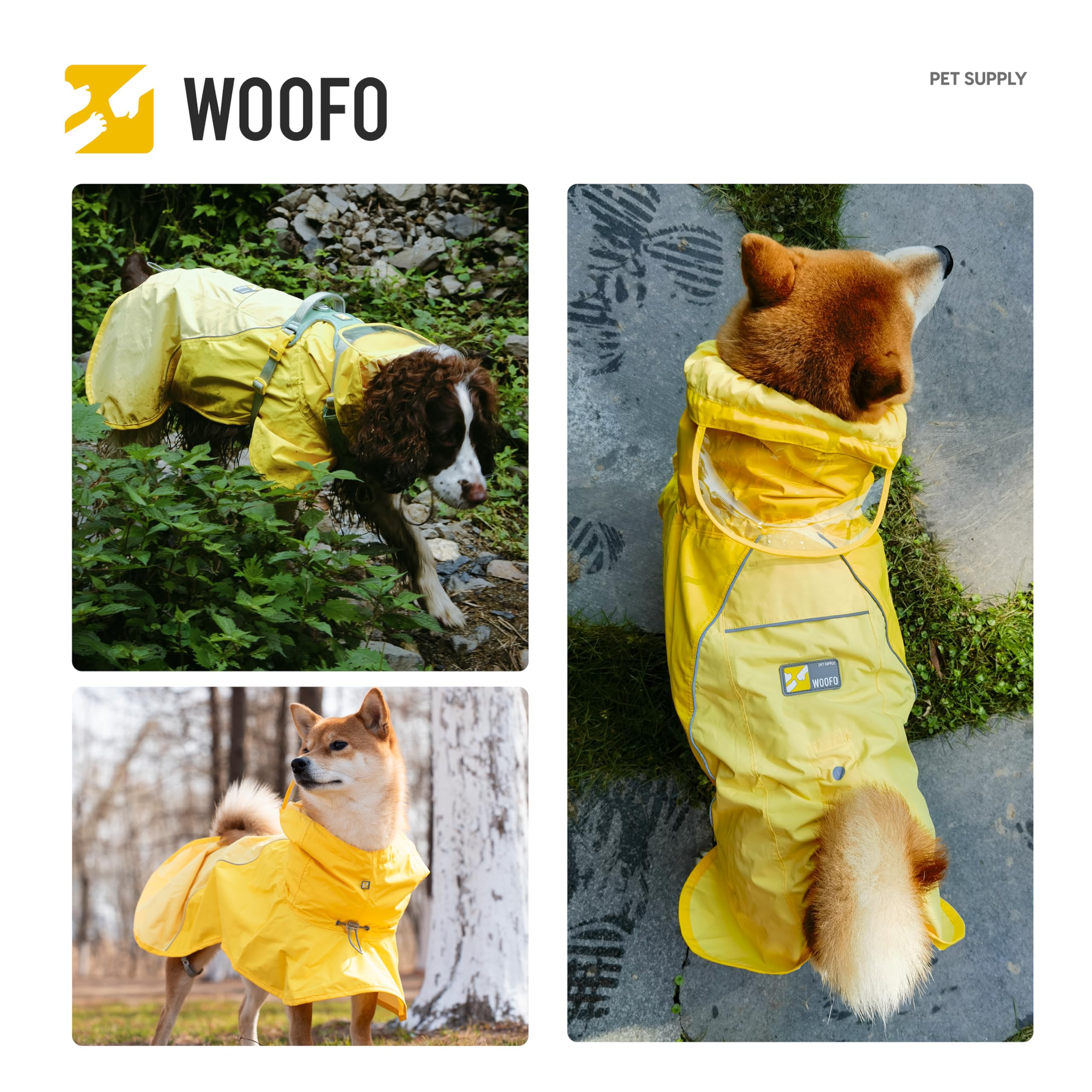 Regenponcho für Hunde, wasserdicht und winddicht, für nasses Wetter, super verstellbare und leicht tragbare Regenjacke für alle Rassen, Größe XS