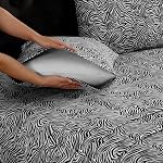 Beatrice Home Fashions Printed Microfiber Sheet Set, Soft Comfortable Easy Care, Includes 1 Fitted Sheet with 12" Deep Pockets, 1 Flat Sheet, Pillowcase, Queen, Zebra