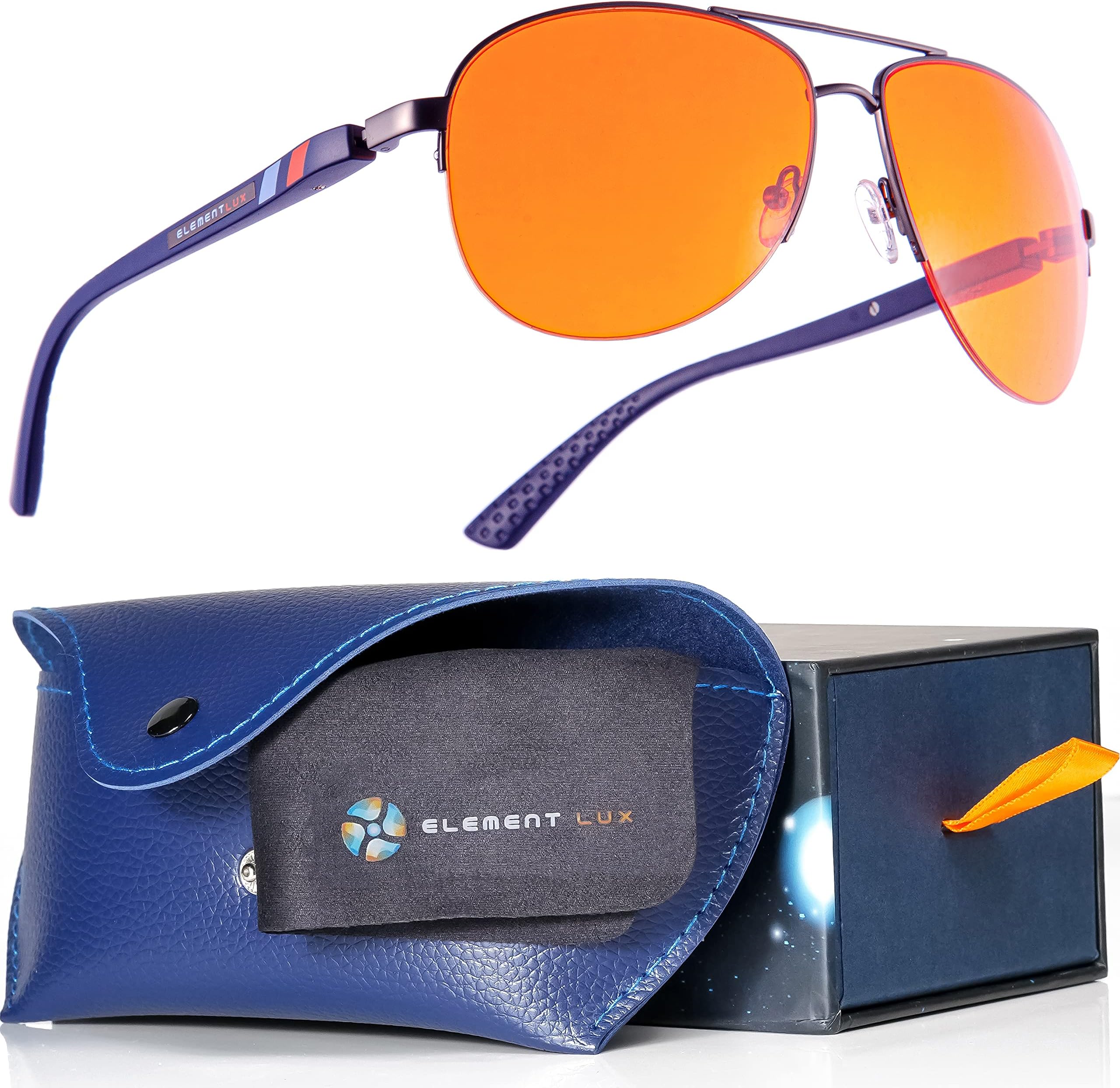Blue Light Blocking Glasses Amber Lenses -For Better Sleep, Gaming, Eye Strain Blocker, Computer, Sunglasses
