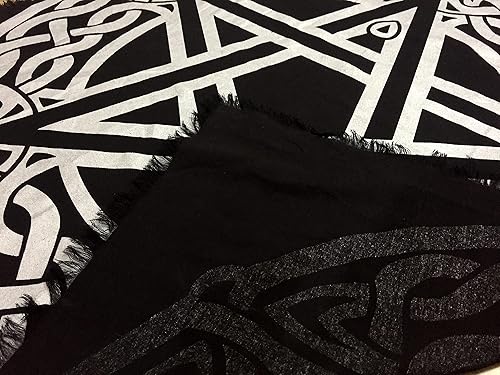 Miniatura 6 de Indian Consigners Paño de altar Pentagrama celta Brujería Alter Tarot Spread Top Cloth Wiccan Square Spiritual 18 por 18 Paño sagrado (Pentagrama