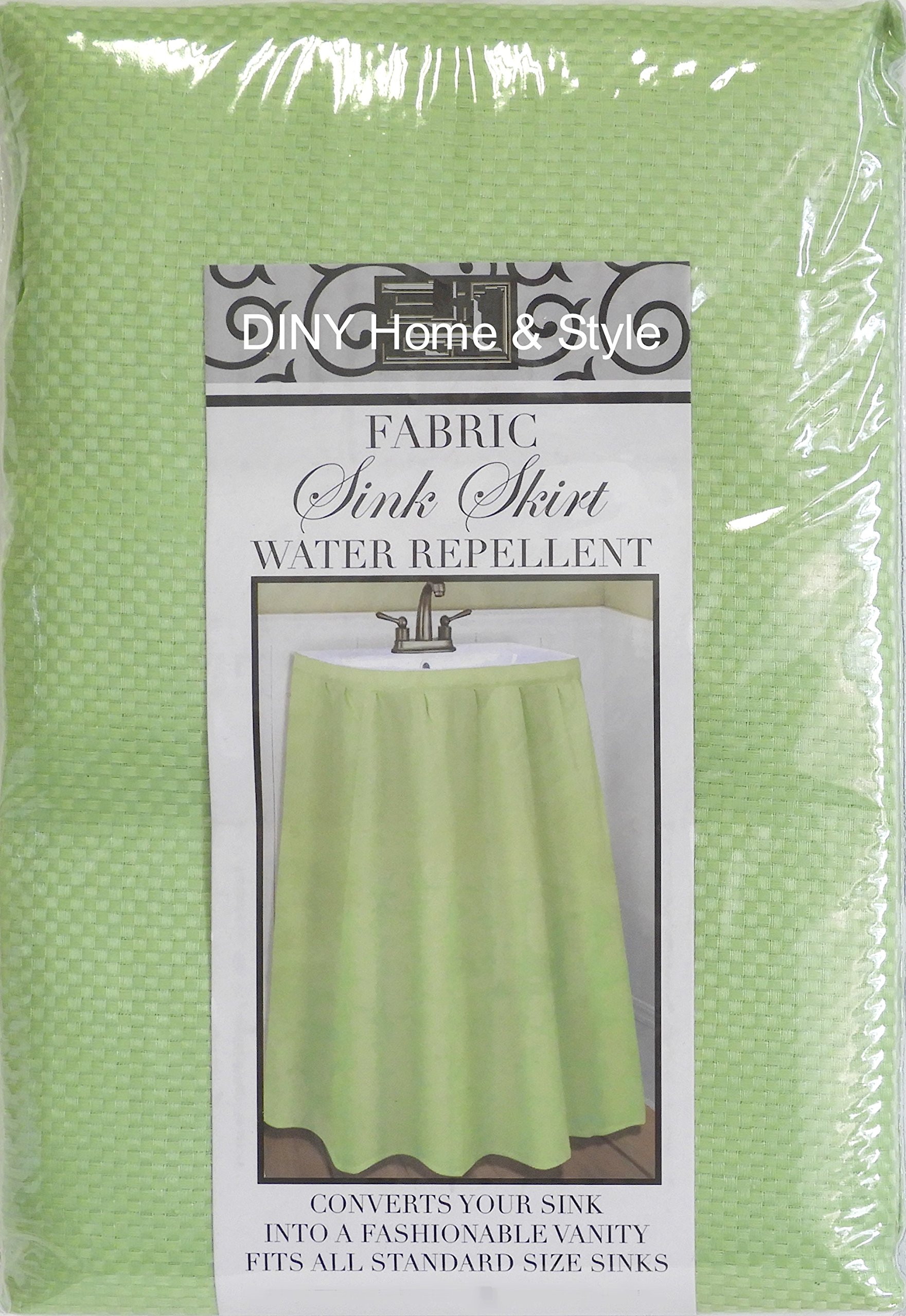 Fabric Sink Skirt Mosaic Stitch Mint Green