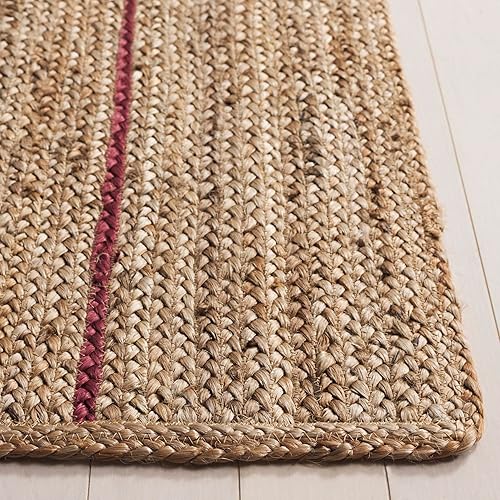 Miniatura 7 de Safavieh Natural Fiber Collection NF810D - Alfombra de área de yute a rayas de 6 x 9 pies color naturaldorado